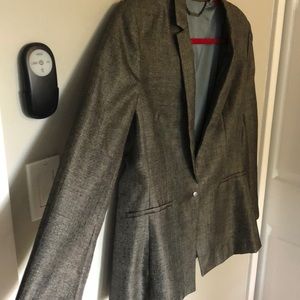 Silk lined heather charcoal grey blazer